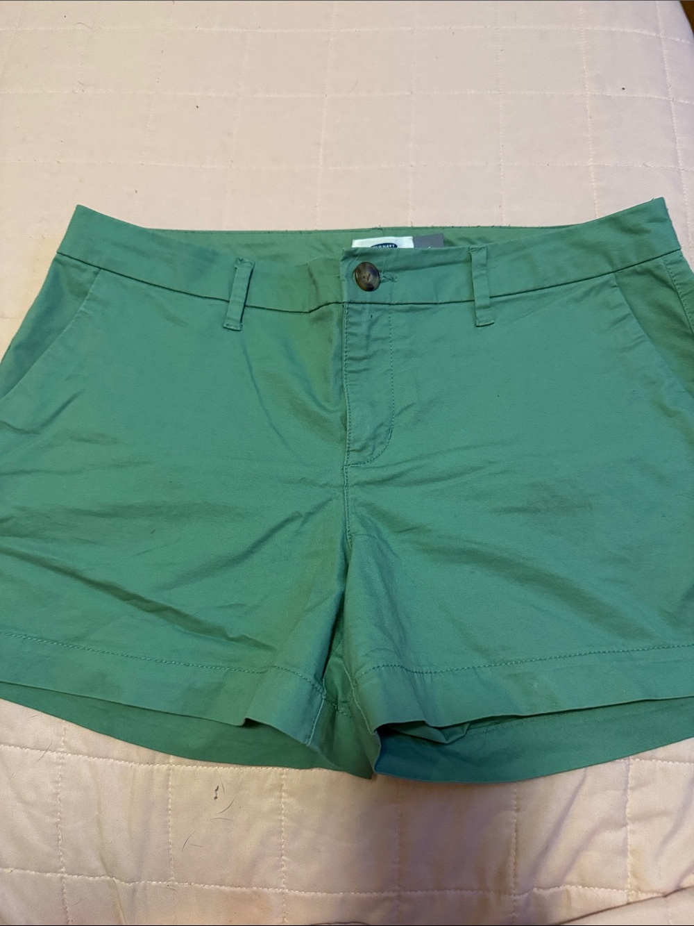 Old Navy Green Cotton Bermuda Shorts